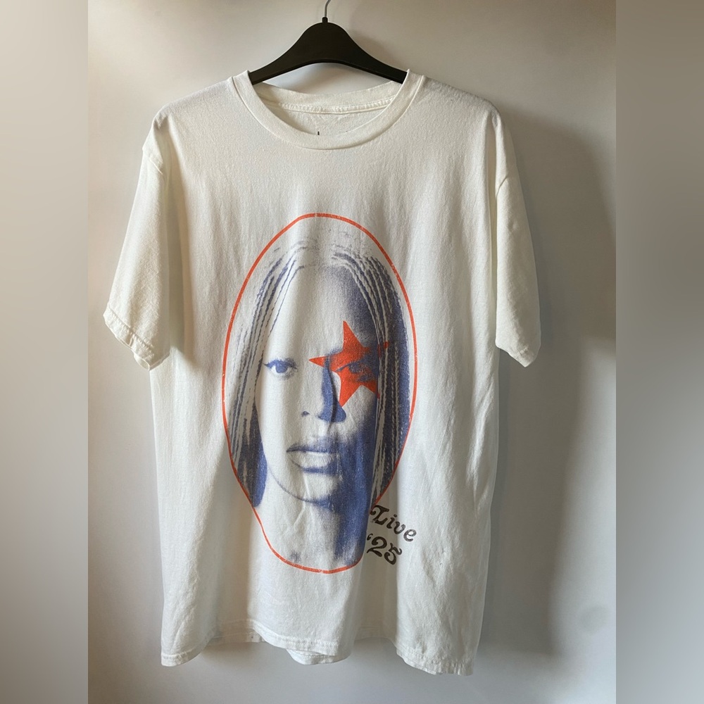 Beyoncé Cowboy Carter Tour shirt White with Blue & Red Star